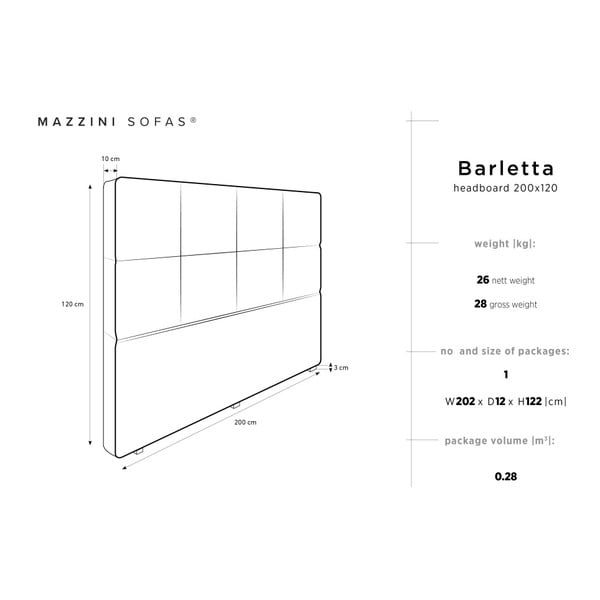 Mazzini diivanid , 200 x 120 cm, kreemikas pealaud Barletta - Cosmopolitan Design-image-4