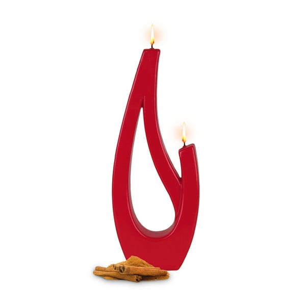 Červená vonná svíčka s vůní skořice Alusi Saba Grande, 12 hodin hoření