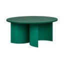 Roheline ümmargune kohvilaud saarepuidust pealispinnaga, ø 95 cm Gavo - noo.ma