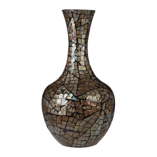 Bambusová váza s lasturovými detaily Premier Housewares Crackle Mosaic, výška 57 cm