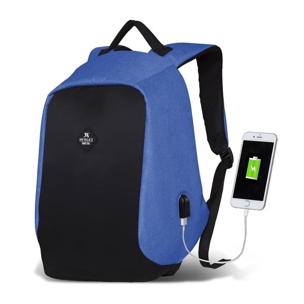 Must ja sinine USB-portiga seljakott My Valice SECRET Smart Bag - Myvalice