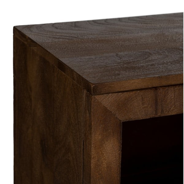 Pruun mangopuidust vitriinkapp 180x87x35 cm Ravi - Ixia-image-3