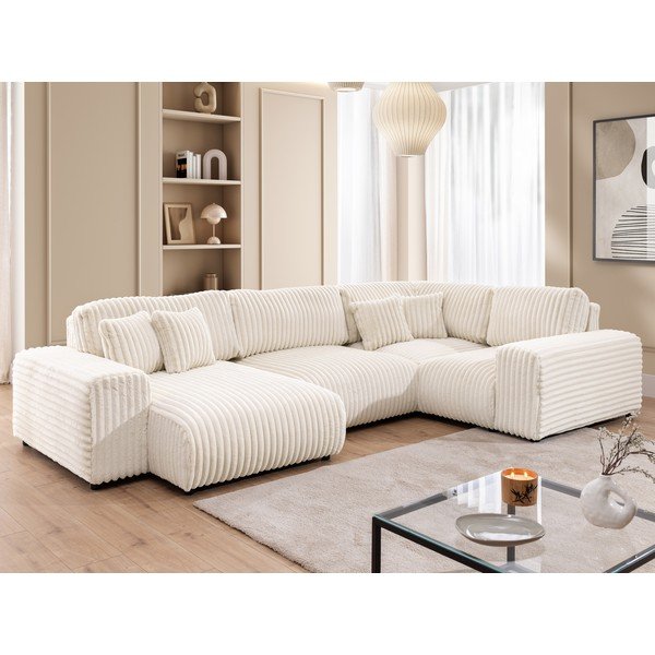 Kreem velvetist nurgadiivan (parem nurk/U-kujuline) Justin - Ropez-image-4