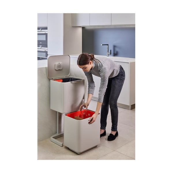 Beež terasest prügikast sorteeritud jäätmete jaoks 60 l Totem Max - Joseph Joseph-image-3