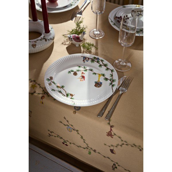 Valge portselantaldrik jõulumotiiviga ø 27 cm Hammershøi Christmas - Kähler Design-image-1