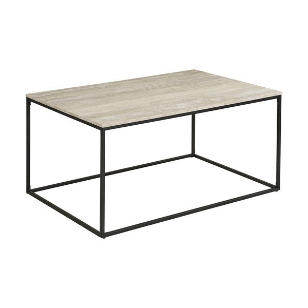 Must-beež kivimustriga diivanilaud 60x90 cm Vita – House Nordic