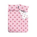 Valge/roosa pikendatud voodipesu kaheinimesevoodile 230x220 cm Disco Cherries Stripes - Catherine Lansfield