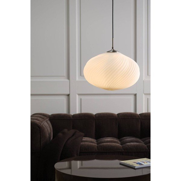 Valge/hõbedane hämardatav opaalklaasist rippvalgusti ø 50 cm Meringue - Jotex-image-1
