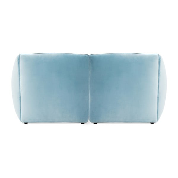 Světle modrá dvoumístná modulová pohovka s podnožkou Vivonita Velvet Cube-image-4