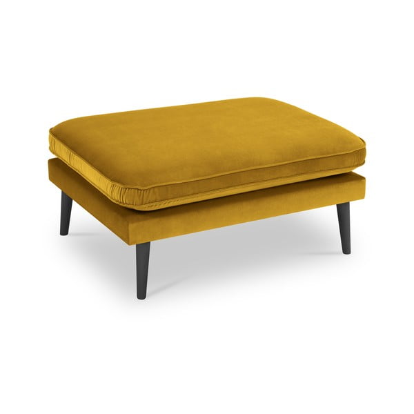 Kollane sametist jalatugi mustade jalgadega Lento - Kooko Home-image-2