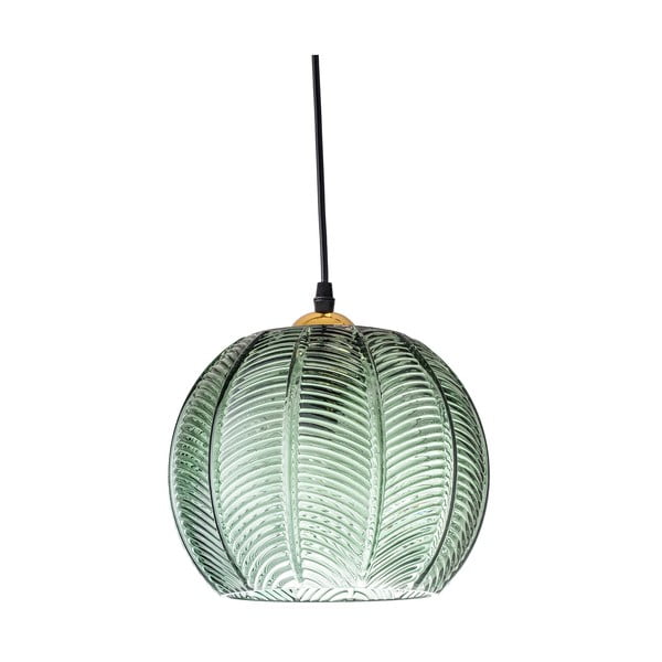 Roheline rippvalgusti klaasist varjuga ø 22 cm Adar - Bloomingville-image-2