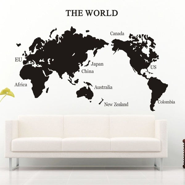 Dekorativní samolepka Mapamundi Black