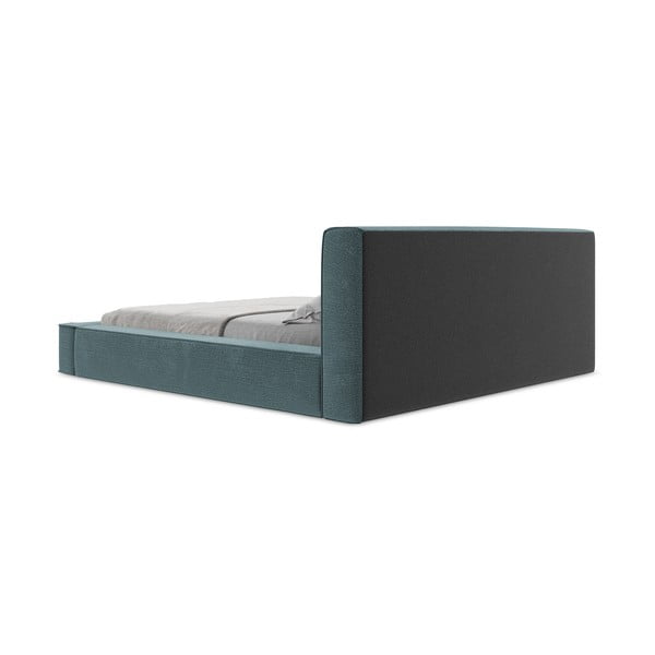 Sinine polsterdatud kaheinimesevoodi koos voodipõhja ja panipaigaga 180x200 cm Noho - Makamii-image-2