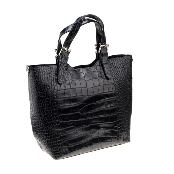 Černá kožená kabelka Florence Bags Cembro