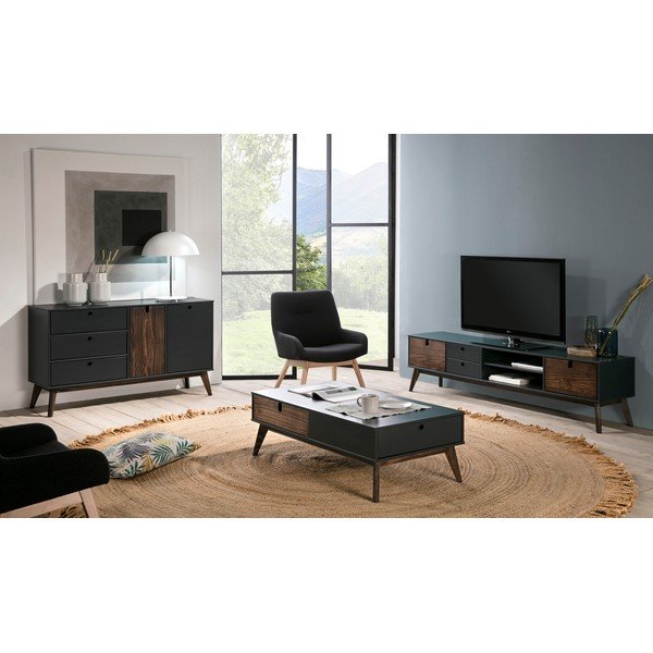 Antratsiithall TV-laud männipuidust jalgadega Kiara - Marckeric-image-1