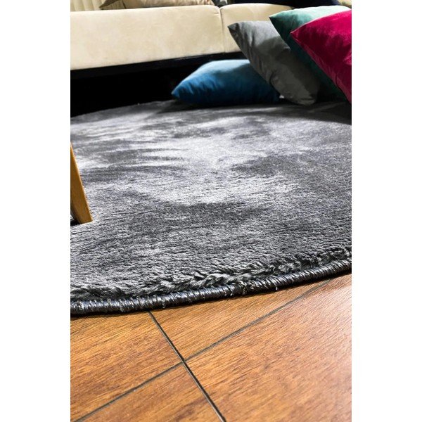 Antratsiitne pestav ümmargune vaip ø 80 cm Pelush Anthracite - Mila Home-image-1