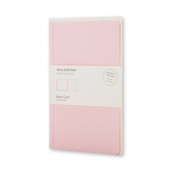 Světle růžový dopisní set Moleskine, zápisník + obálka, malý