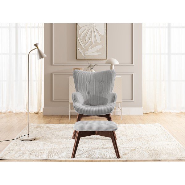 Hall velvetist tugitool koos jalatoega Niko - Ropez-image-1