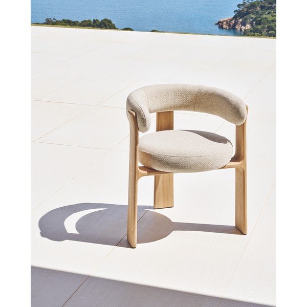 Beež polsterdatud aiatool Granite - Kave Home-image-2