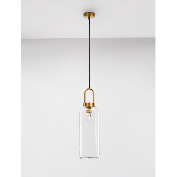 Messingist värvi klaasist ripplamp klaasist varjuga, läbimõõduga 15,5 cm Irvine - Nova Luce-image-4