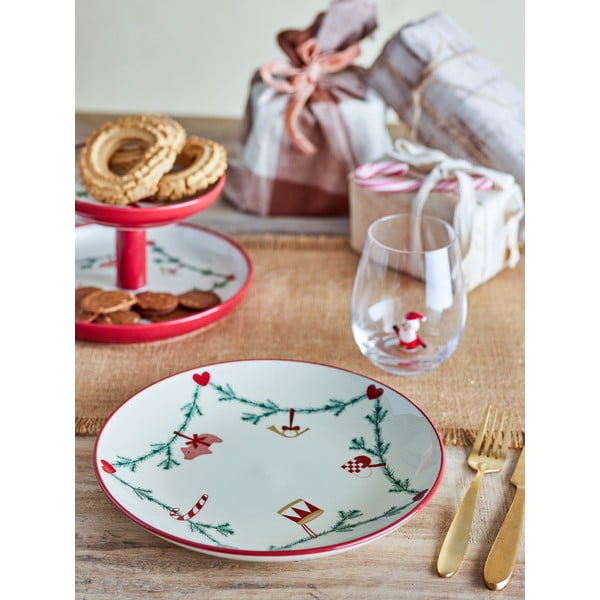 Kreem kivinõudest taldrik jõulumotiiviga, ø 25,5 cm Yule - Bloomingville-image-1