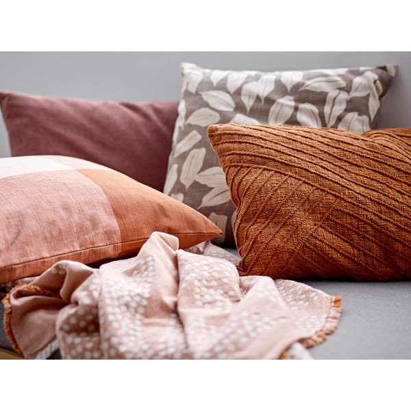 Oranž puuvillane padi Oliver, 50 x 50 cm Check - Södahl-image-1