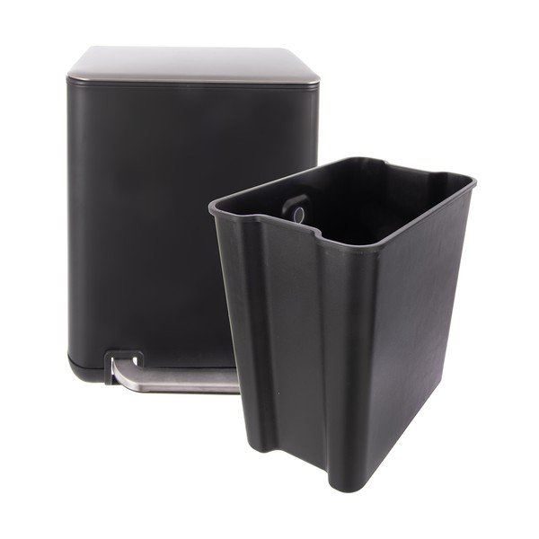 Must roostevabast terasest prügikast 20 l Black - Orion-image-4