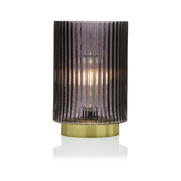 Šedá skleněná olejová LED lampa Versa Relax, ⌀ 15 cm