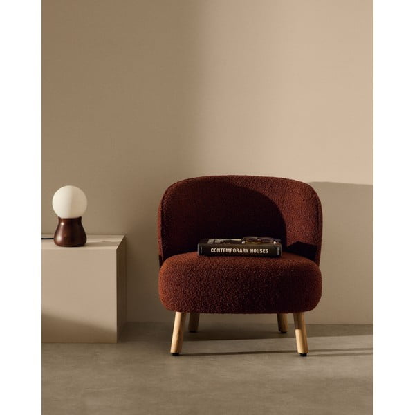 Terrakottapunane bukleekangast tugitool Ulit - Kave Home-image-1