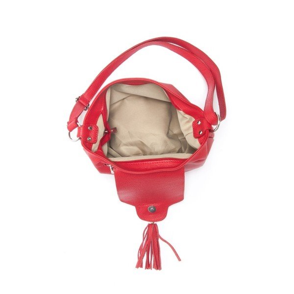 Červená kožená kabelka Isabella Rhea Laurus-image-2