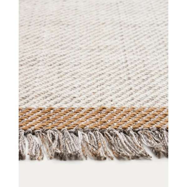 Kreem käsitsi kootud villane vaip 160x230 cm Brina - Kave Home-image-3