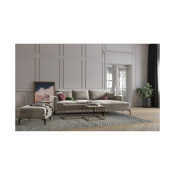 Beež sametist jalatugi Harmony - Kooko Home-image-3