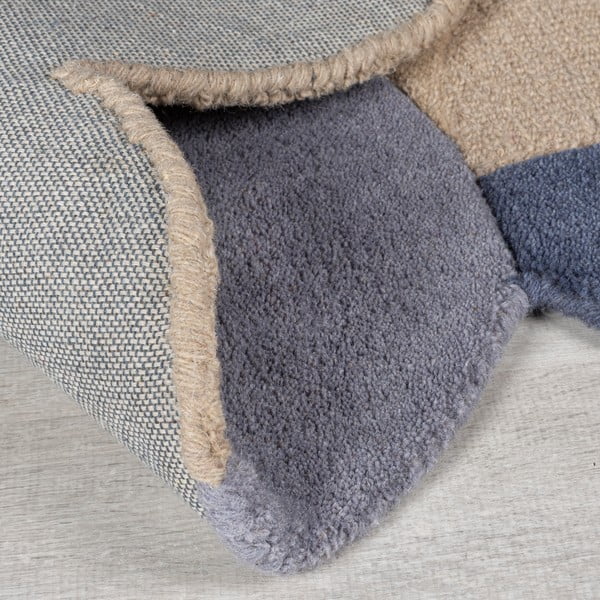 Beež käsitsi kootud villane vaip 80x230 cm Mia Scallop Frame - Flair Rugs-image-3