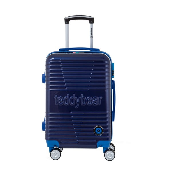 Tmavě modrý cestovní kufr na kolečkách s kódovým zámkem Teddy Bear Varvara, 44 l