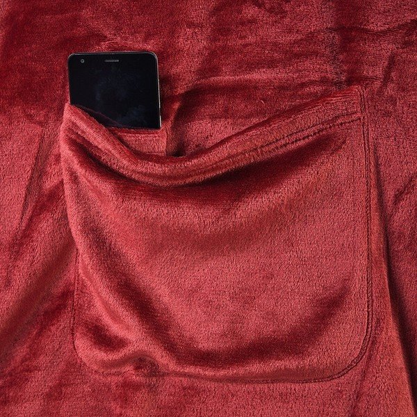Burgundipunane punane mikrokiust teletekk , 200 x 170 cm Lazy - DecoKing-image-3