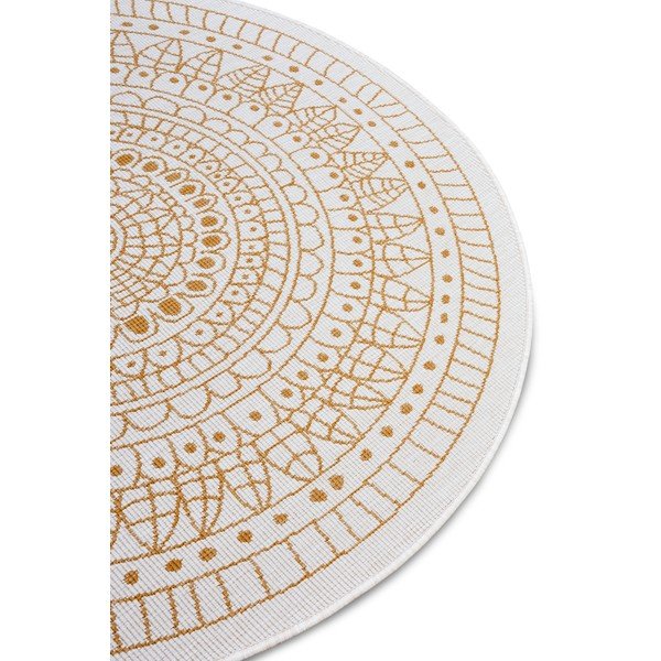 Ookerkollane-valge ümmargune õuevaip ø 140 cm Porto - NORTHRUGS-image-4