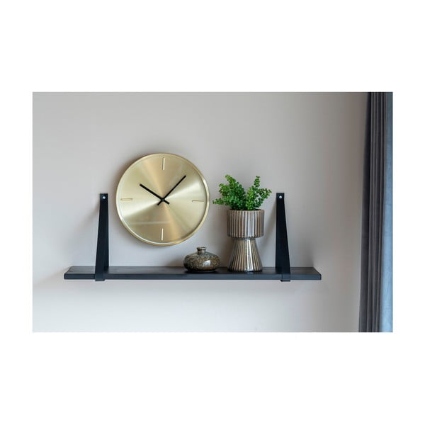 Must puidust riiul nahast käepidemetega , 80 x 20 cm Forno - House Nordic-image-2