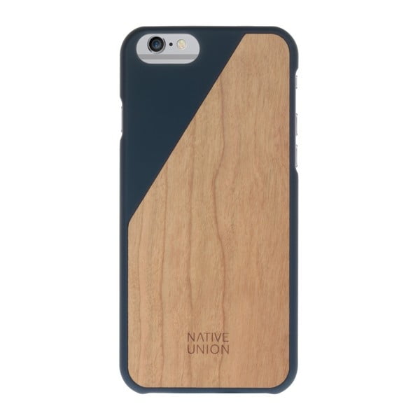 Tmavě modrý obal na mobilní telefon s dřevěným detailem pro iPhone 6 a 6S Plus Native Union Clic Wooden Light