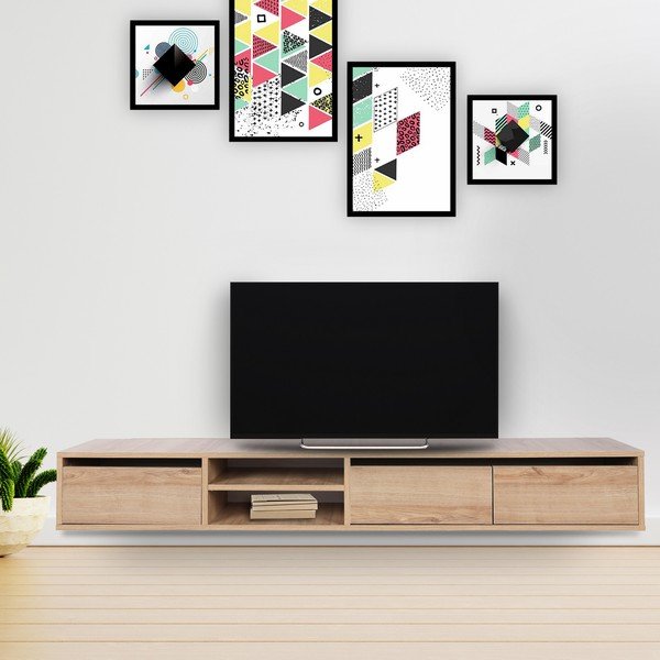 Tammespoonist TV-alus 180x30x25 cm Rust - Kalune Design-image-1