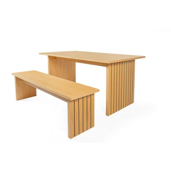 Tammeplaadiga söögilaud 90x160 cm Stripe - Woodman-image-3