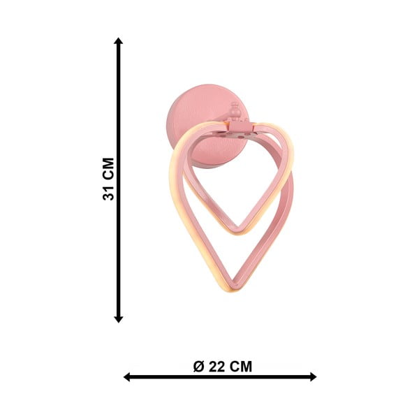 Roosa metallist LED seinavalgusti Sevinc - Squid Lighting-image-4