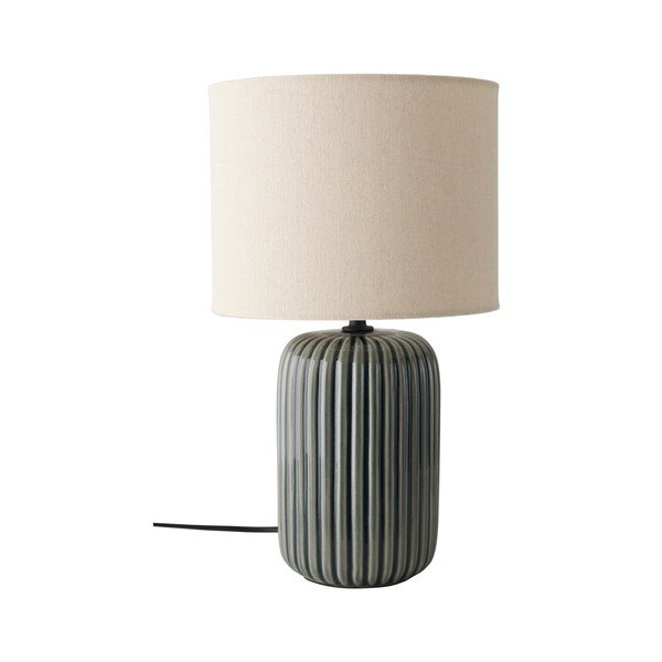 Hall/beež kangast laualamp (kõrgus 36 cm) Mizu - Ellos Home