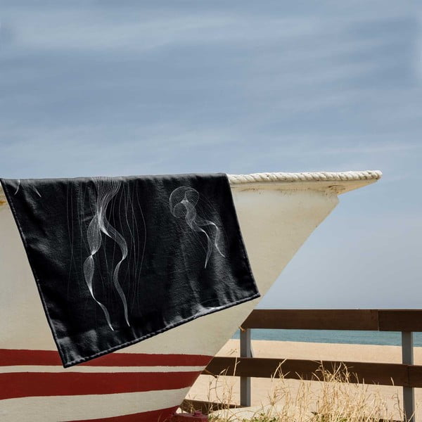 Must-valge rannarätik 90x180 cm Jellyfish - DecoKing-image-1