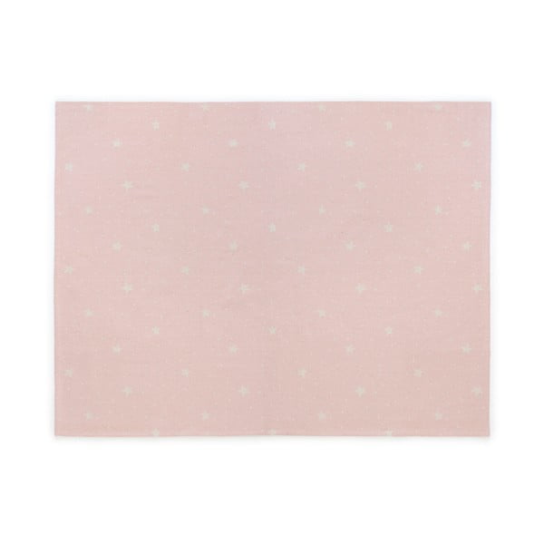 Růžový dětský bavlněný ručně vyrobený koberec Naf Naf Stars, 160 x 120 cm