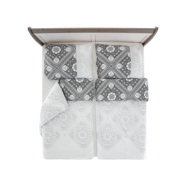 Valge ja hall krepp voodipesu 140x200 cm Top Class - B.E.S.-image-2