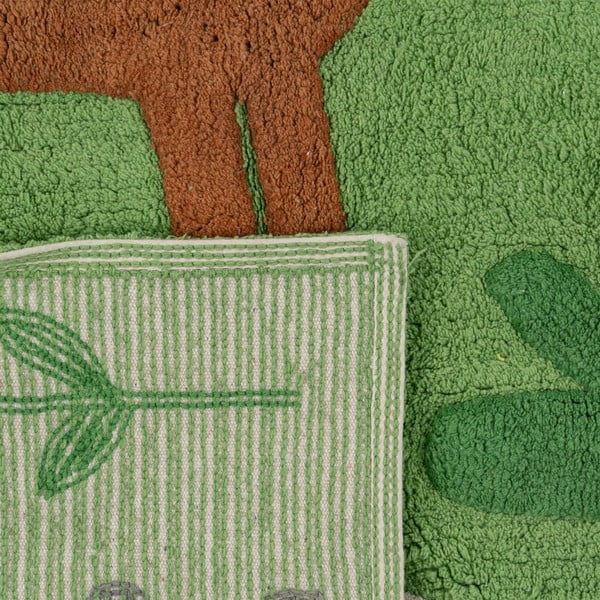 Roheline pestav puuvillane koridorivaip 90x175 cm Animals - Ixia-image-4