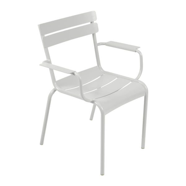 Světle šedá zahradní židle s područkami Fermob Luxembourg