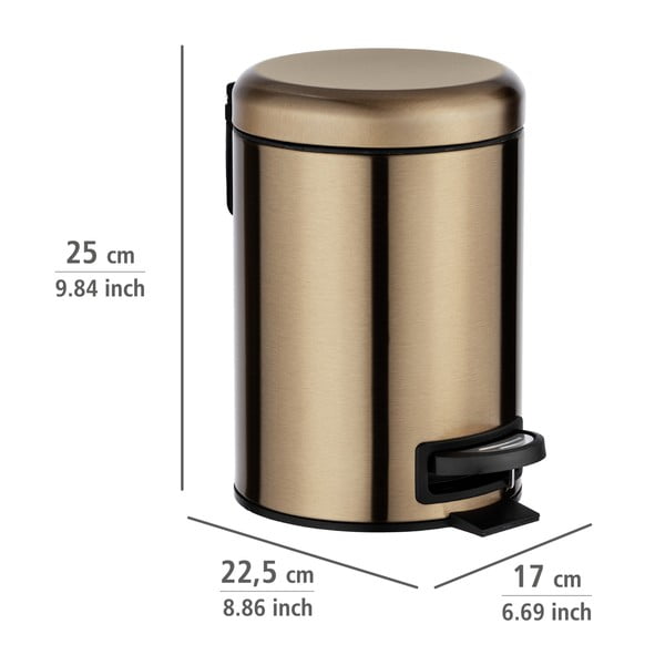 Vase värvi pedaaliga prügikast , 3 l Leman - Wenko-image-3