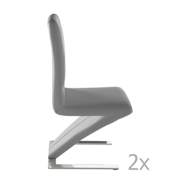 Sada 2 šedých jídelních židlí Pondecor Maxmiliano