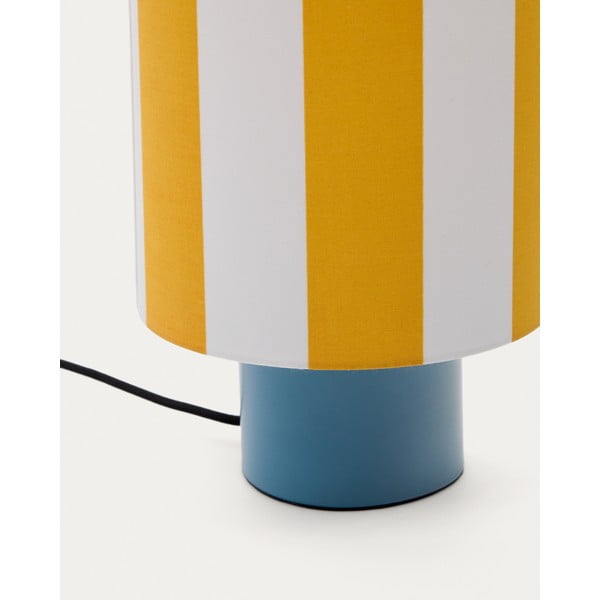 Kollane-sinine lauavalgusti tekstiilist varjuga (kõrgus 25 cm) Ciral - Kave Home-image-4